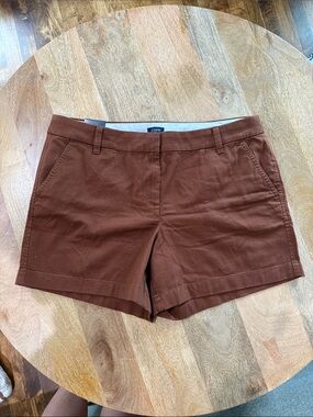 J. Crew Women's Rust Brown Cotton Chino Shorts